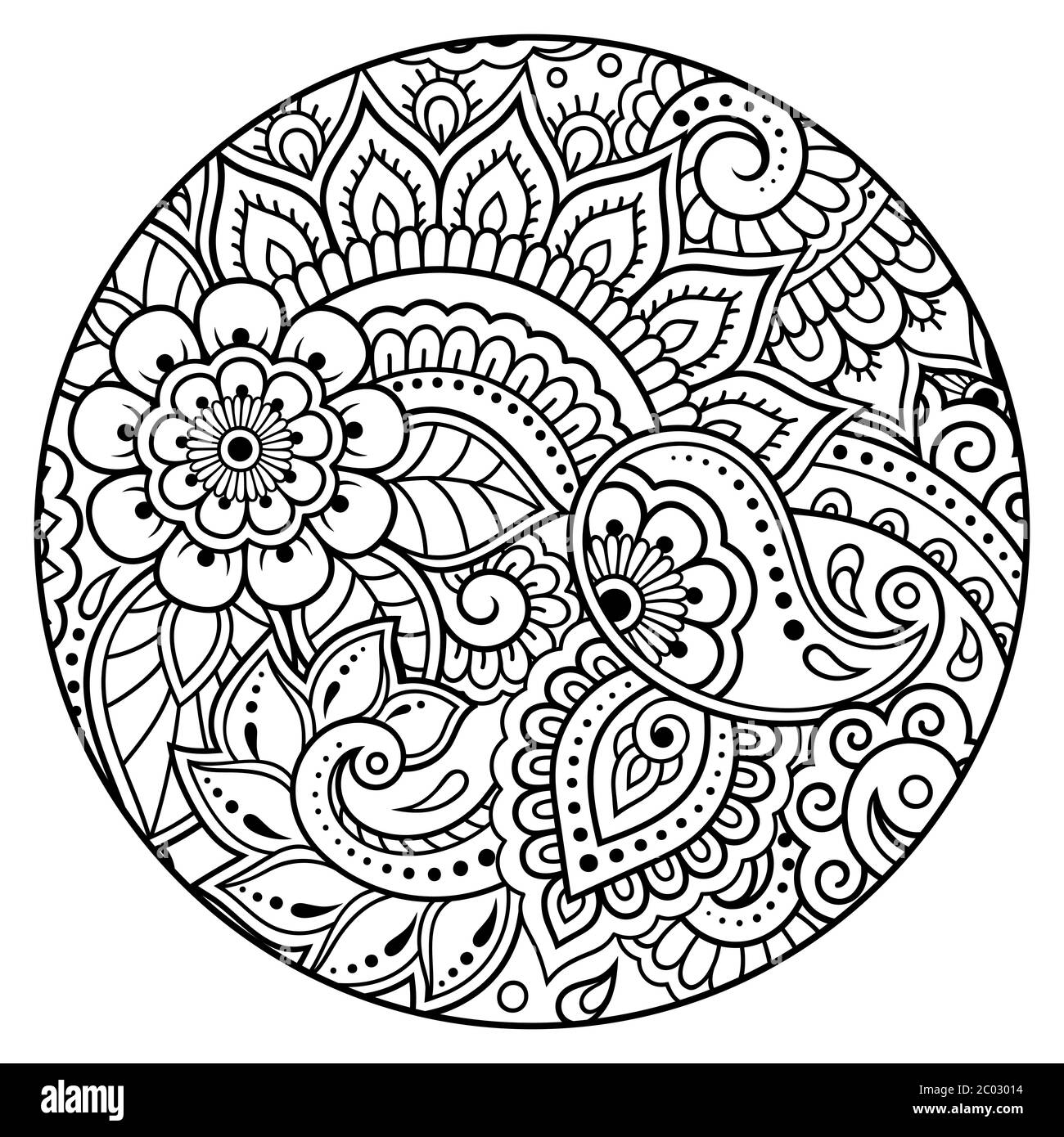 Outline Floral Pattern For Coloring Book Page Antistress For Adults And  Children Doodle Ornament In Black And White Hand Draw Vector Illustration  Stock Illustration - Download Image Now - iStock