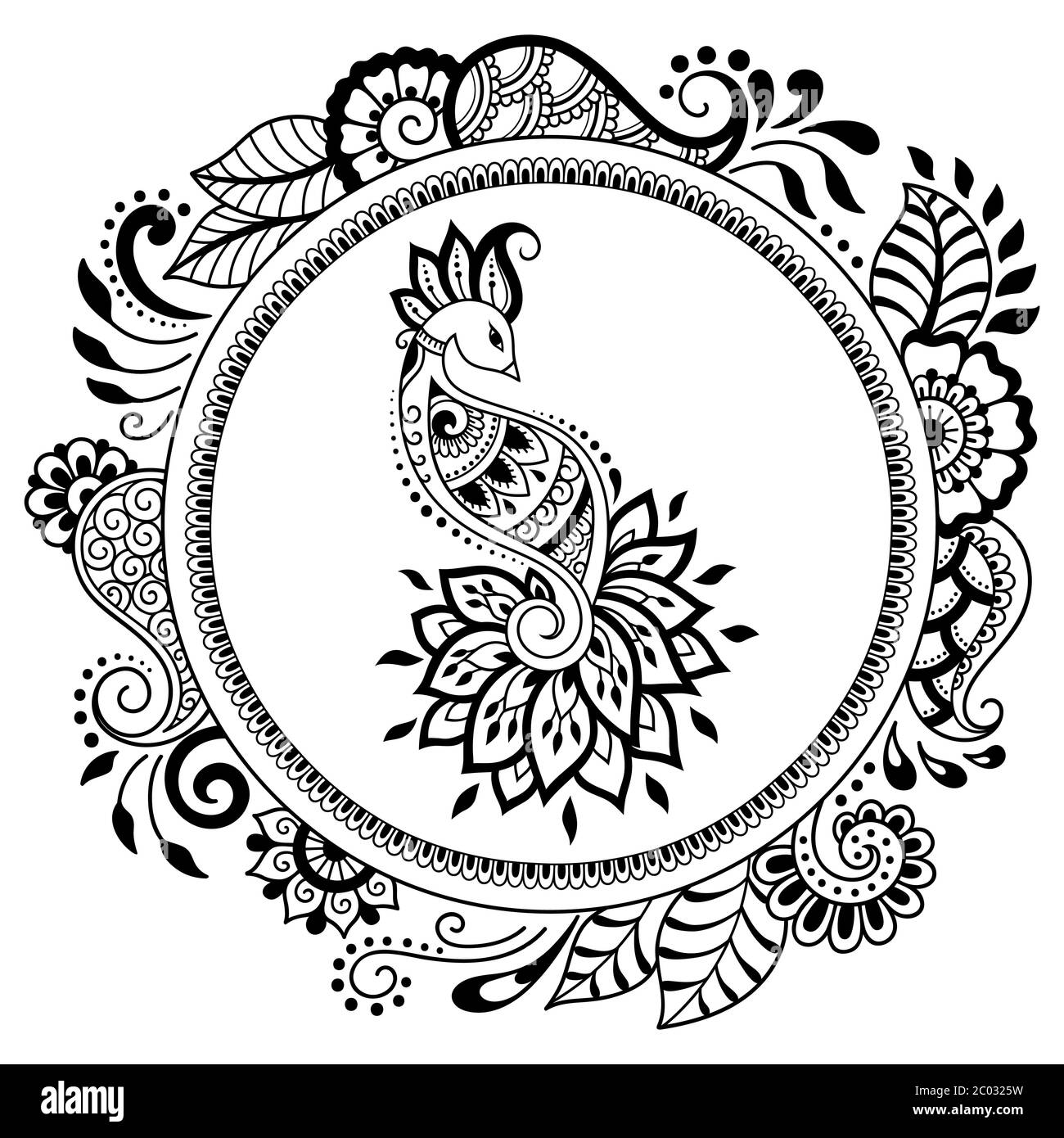Free Vector | Vector illustration of mehndi ornament. traditional indian  style, ornamental floral elements for henna tattoo, stickers, mehndi and  yoga design, cards and prints. abstract floral vector illustration.