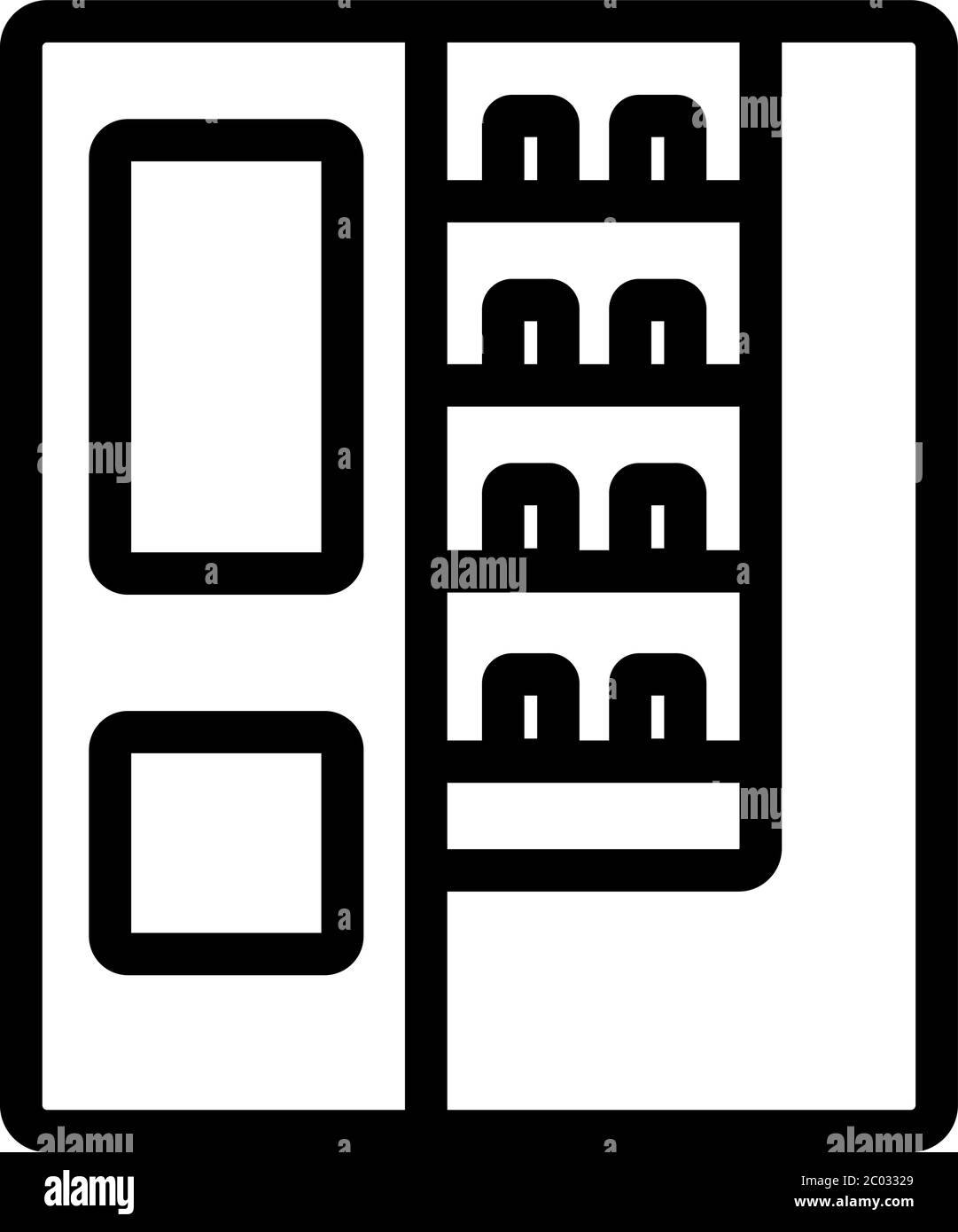 vending machine sell cold drinks icon vector outline illustration Stock ...