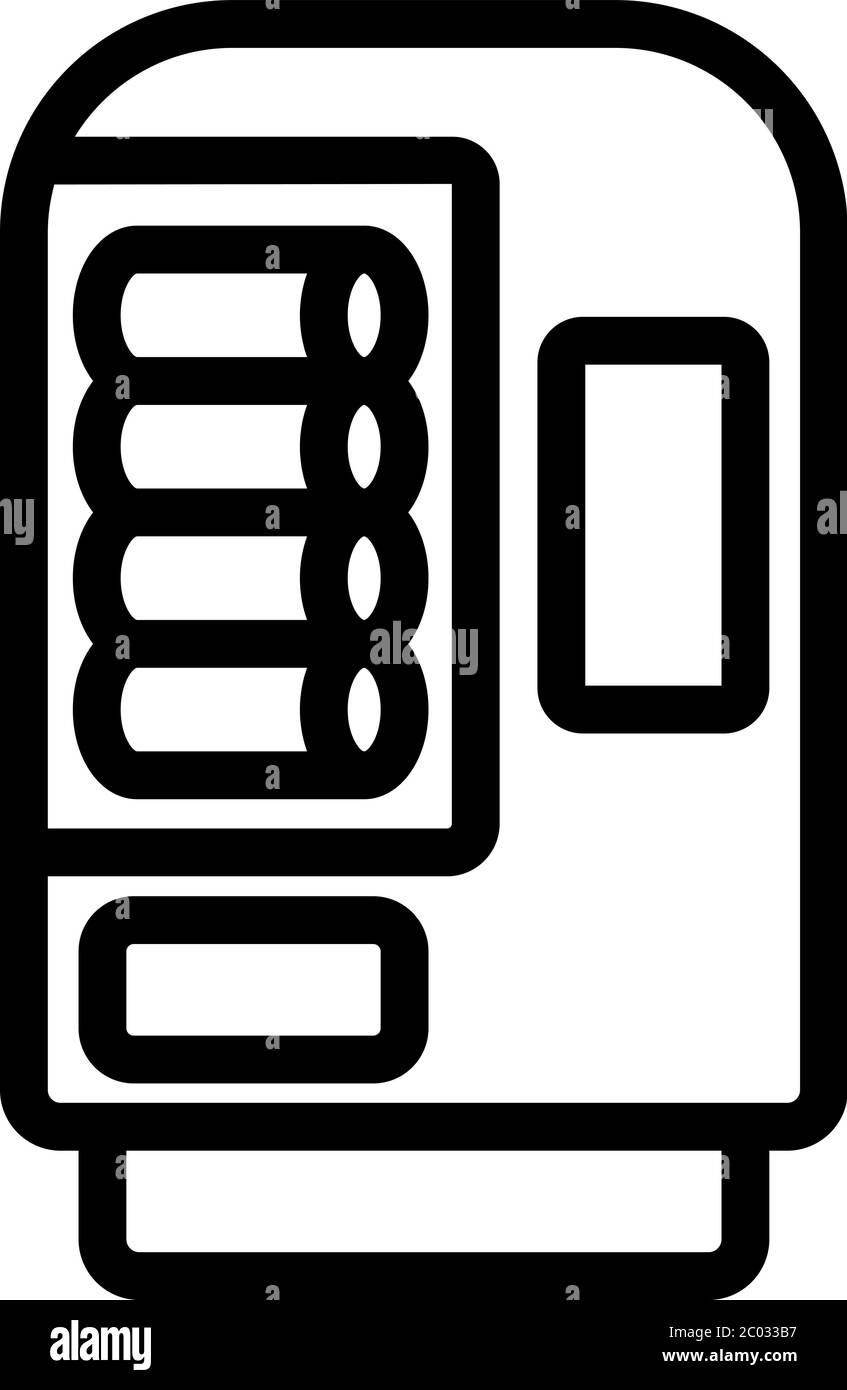 vending machine with drinks icon vector outline illustration Stock ...