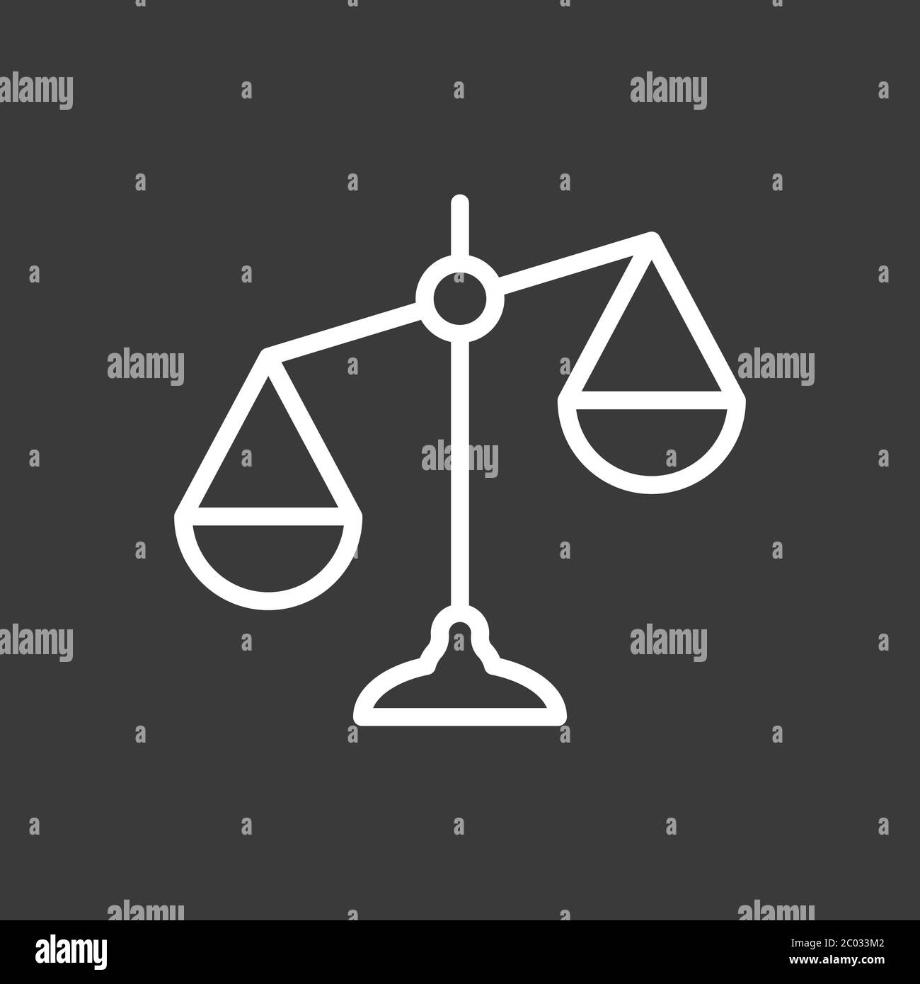 Scales icon. Scales of justice vector icon. Court of law symbol Stock