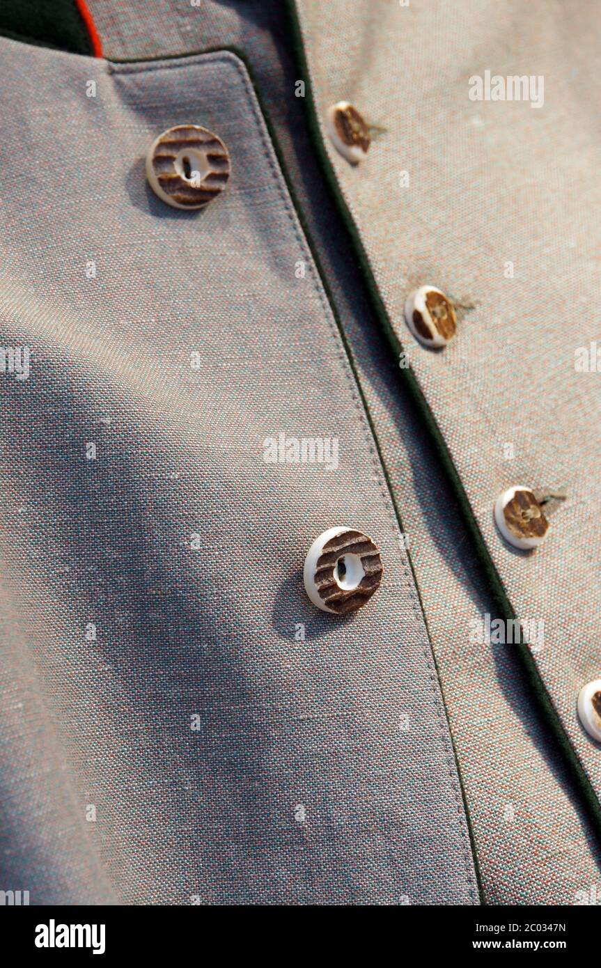 Traditional jacket with deer horn buttons Stock Photo Alamy