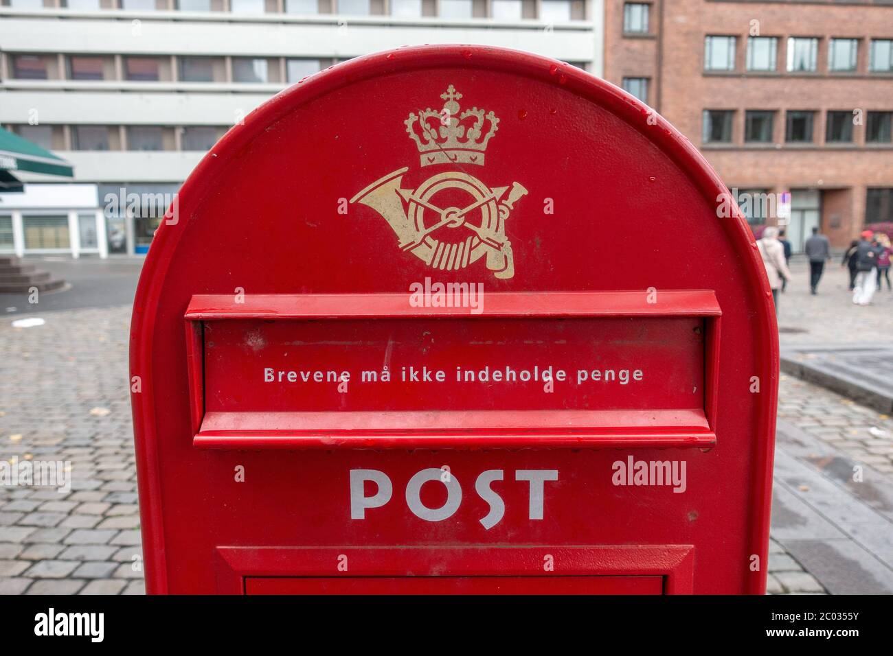 A Red Danish Postal Service PostNord Mailbox In Aarhus Denmark Stock Photo  - Alamy