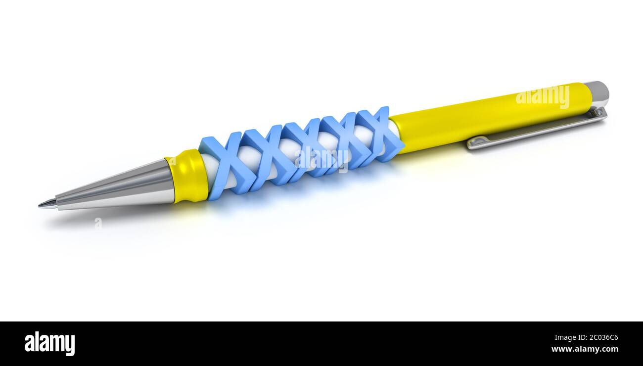 ball pen with message Stock Photo