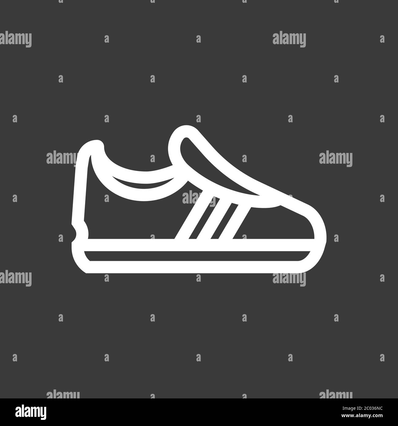 Trainers vector icon. Running shoe symbol isolated on background Stock