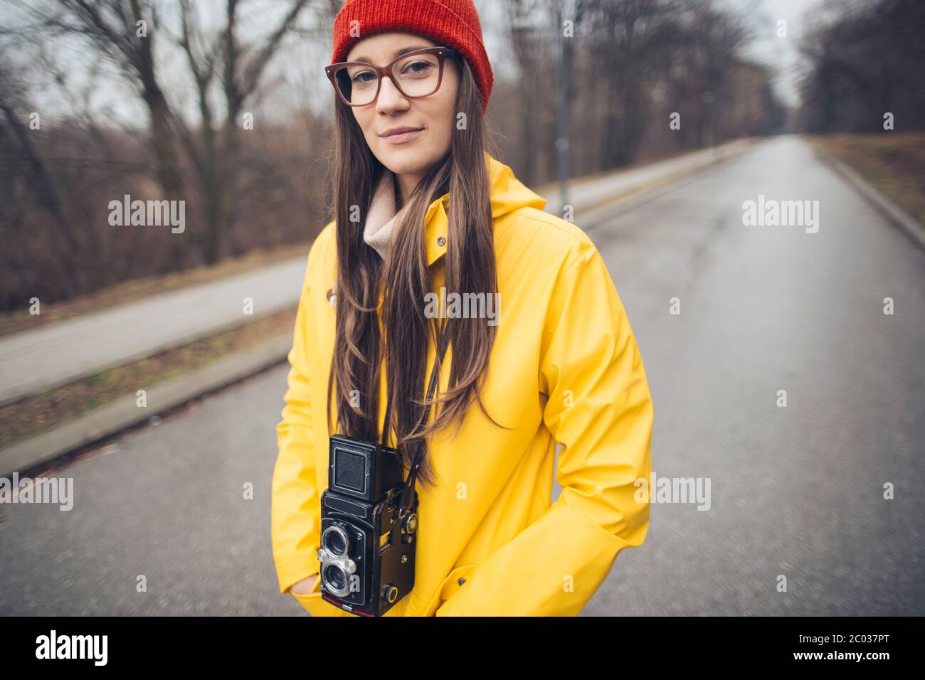Vintage yellow shop raincoat