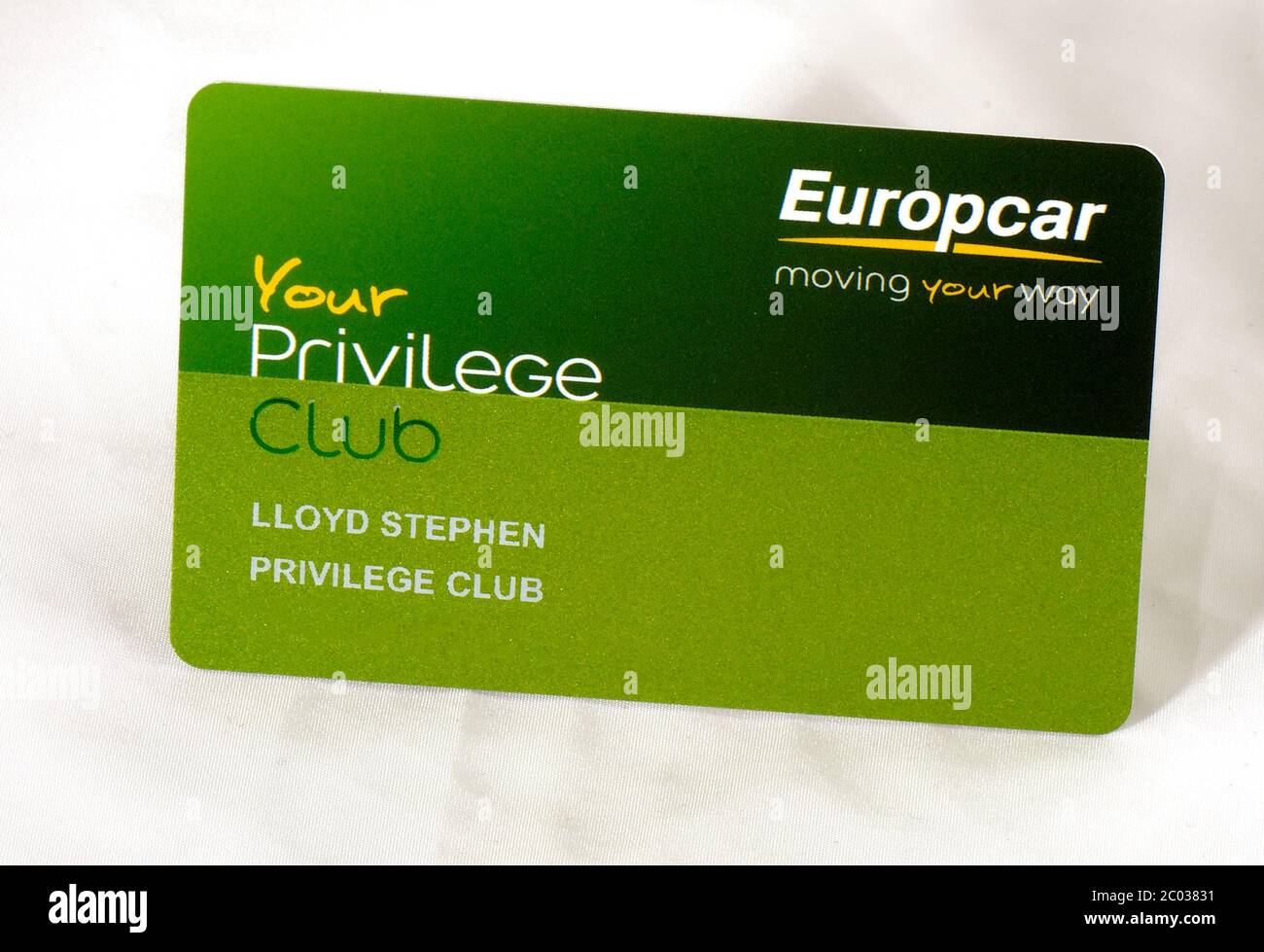 'Your Privilege' Europcar car rental loyalty club card Stock Photo