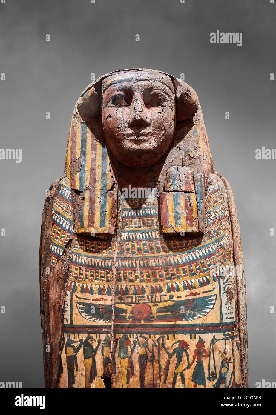 Ancient Egyptian wooden sarcophagus the tomb of Tagiaset, Iuefdi