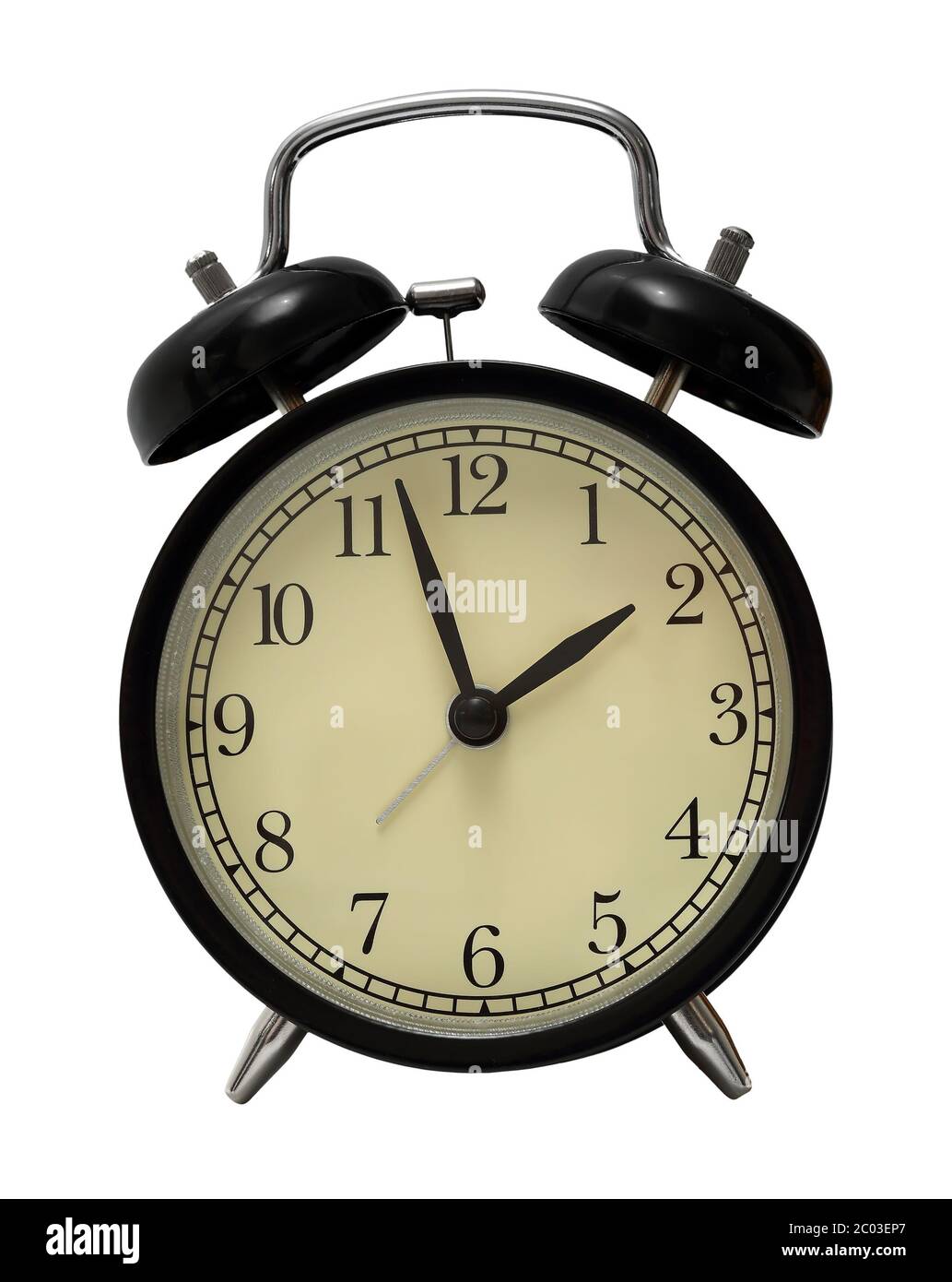 black alarm clock isolated Stock Photo Alamy