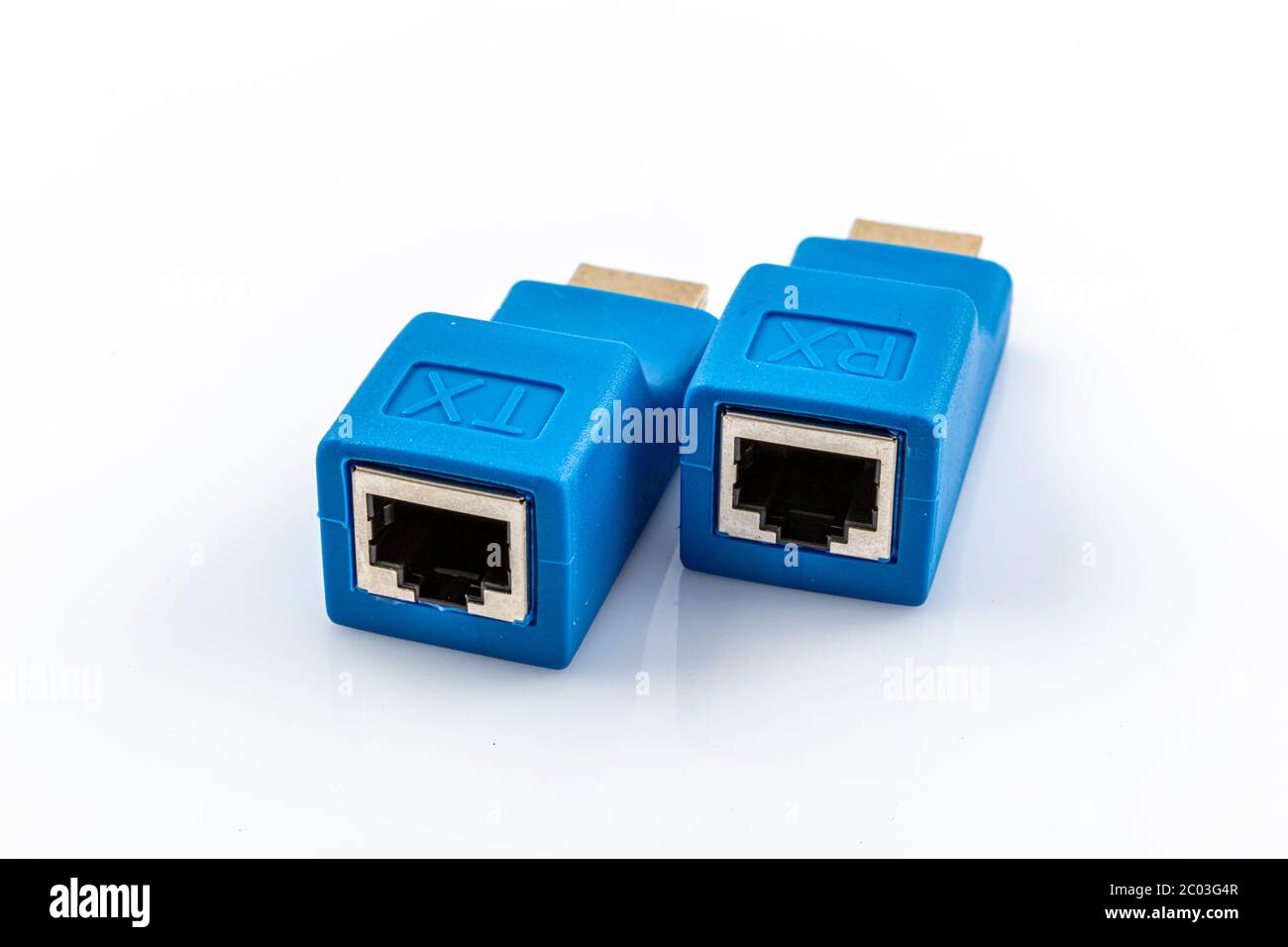 Image of HDMI extender to network lan internet adapter computer isolated on  white background. Computer hardware. HDMI Extender by cat 6/6E cable HDMI  Stock Photo - Alamy