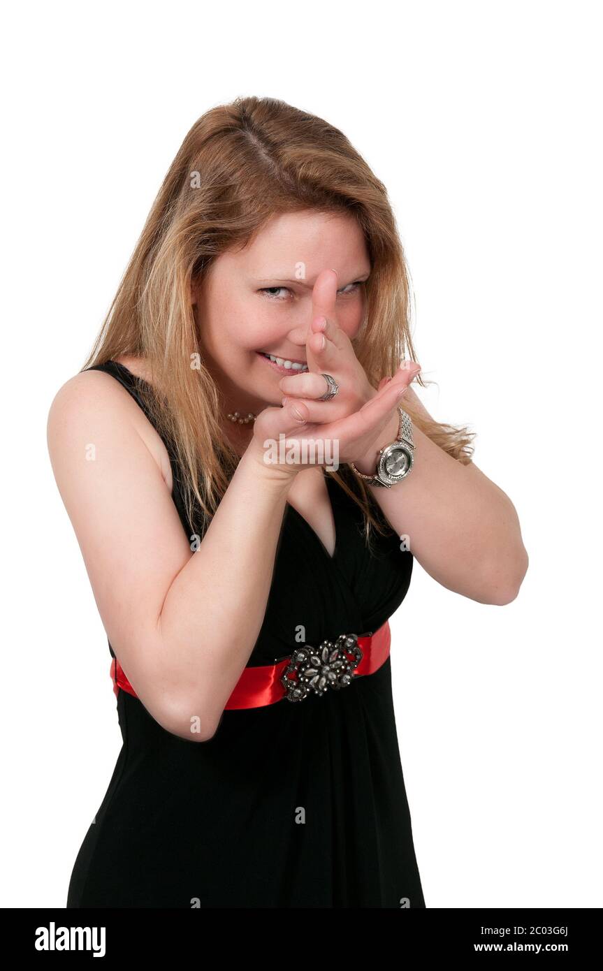 Woman Finger Gun Stock Photo Alamy