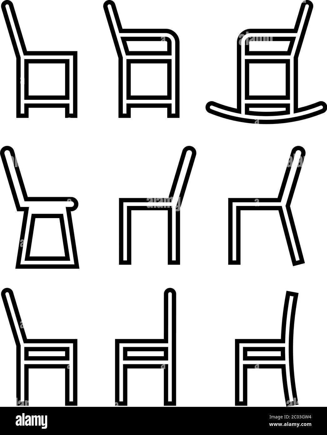 Chair Icon Set Vector Illustration Stock Vector Image & Art - Alamy