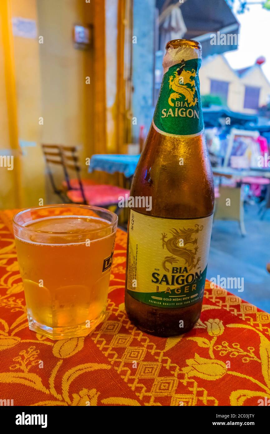 Bia Saigon, bar, old town, Hoi An, Vietnam, Asia Stock Photo
