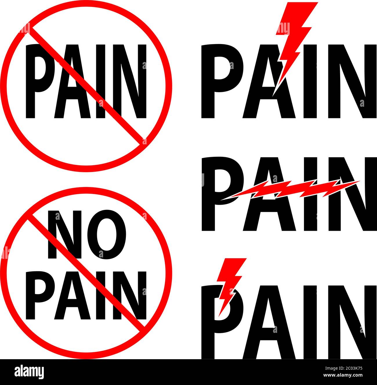 Pain No Pain Sign Vector Illustration Stock Vector