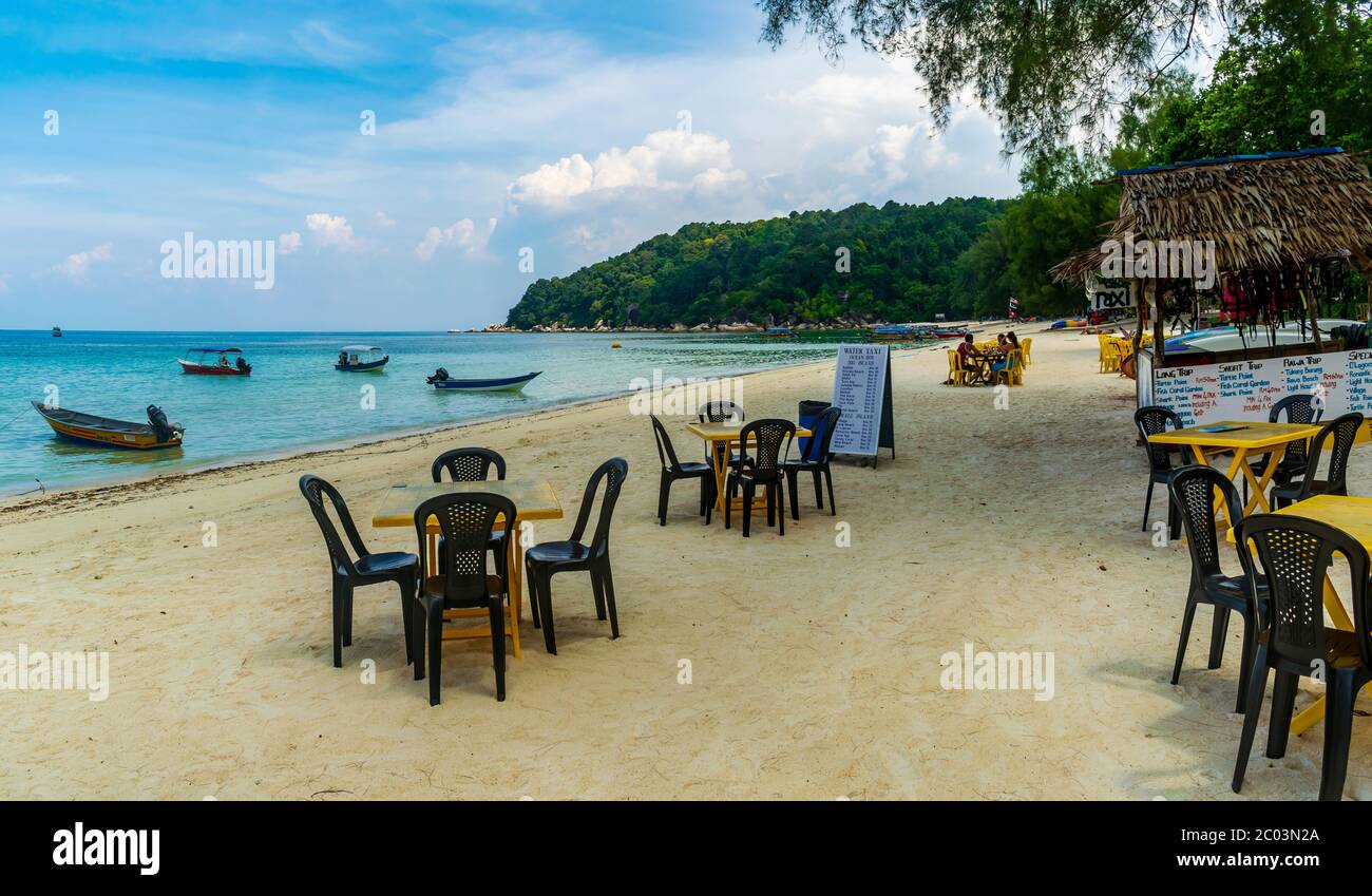 Redang Islands, Malaysia; May-2019; White Sand Beach, Redang Island, Malaysia Stock Photo