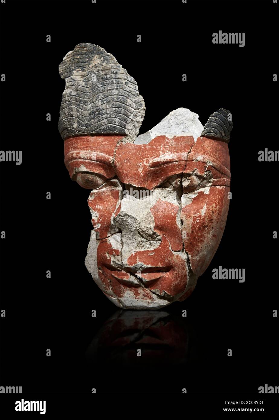 Ancient Egyptian statue head of a monarch, limestone, Middle Kingdom