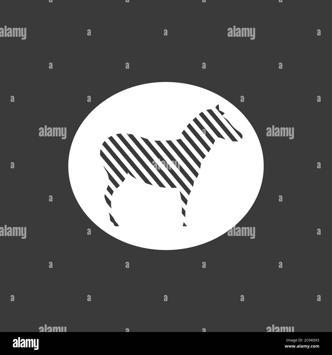 Zebra icon. Abstract zebra pattern icon isolated on background Stock Vector