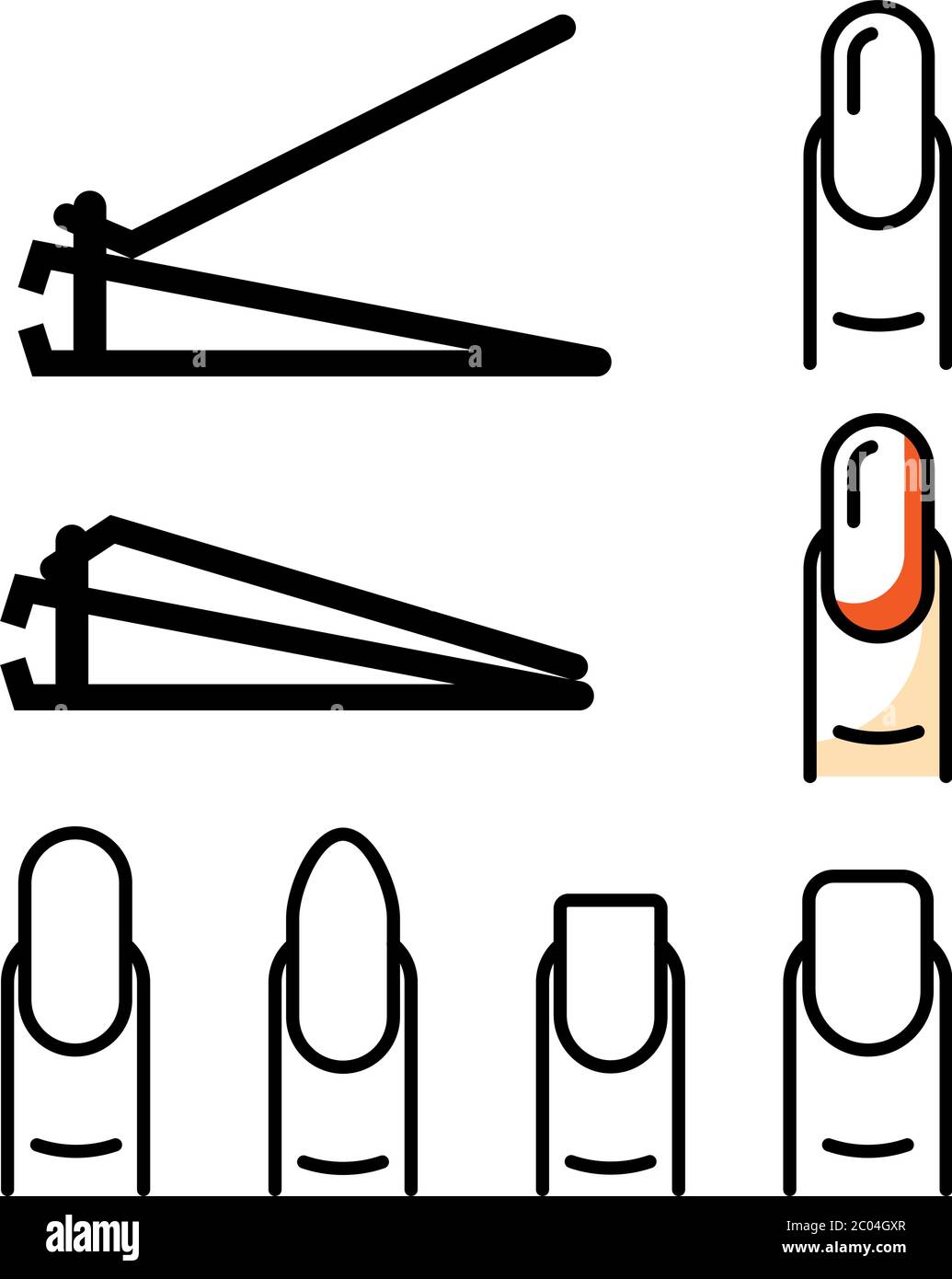 Cartoon nail clipper on black background on Craiyon