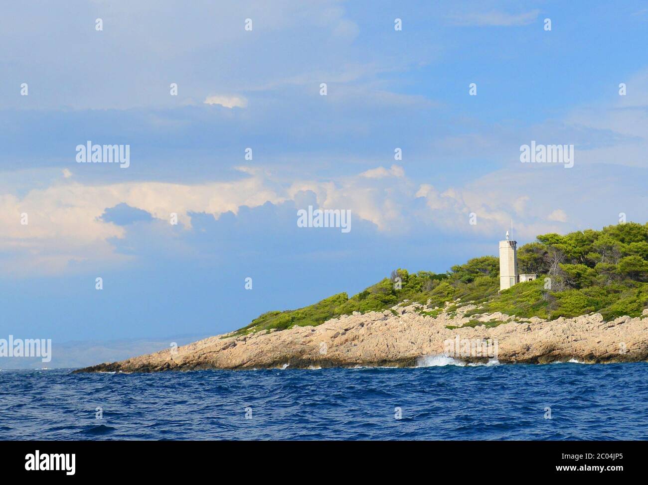 Landscape of the Croatian coastal islands in the Split-Dalmatia county ...