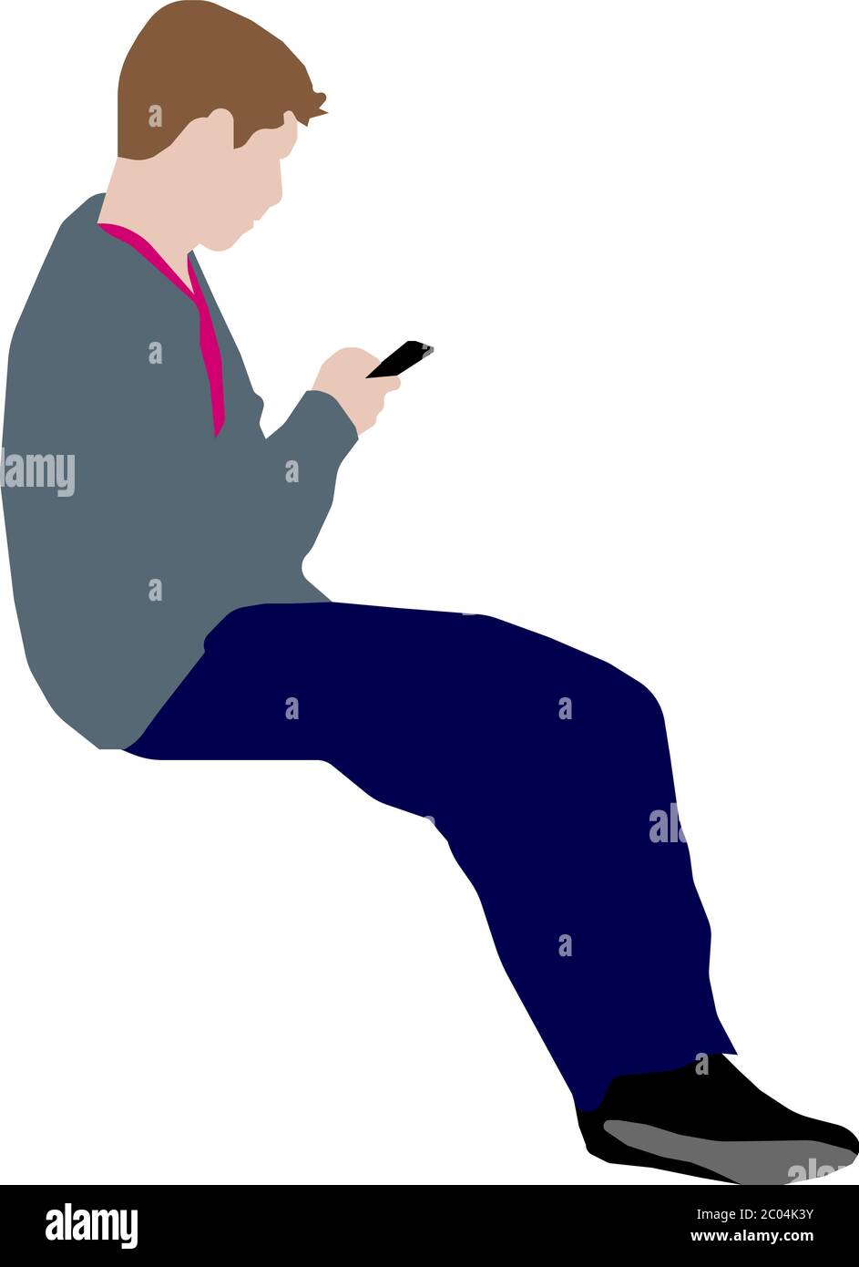 Sitting male person flat vector illustration Stock Vector Image & Art -  Alamy