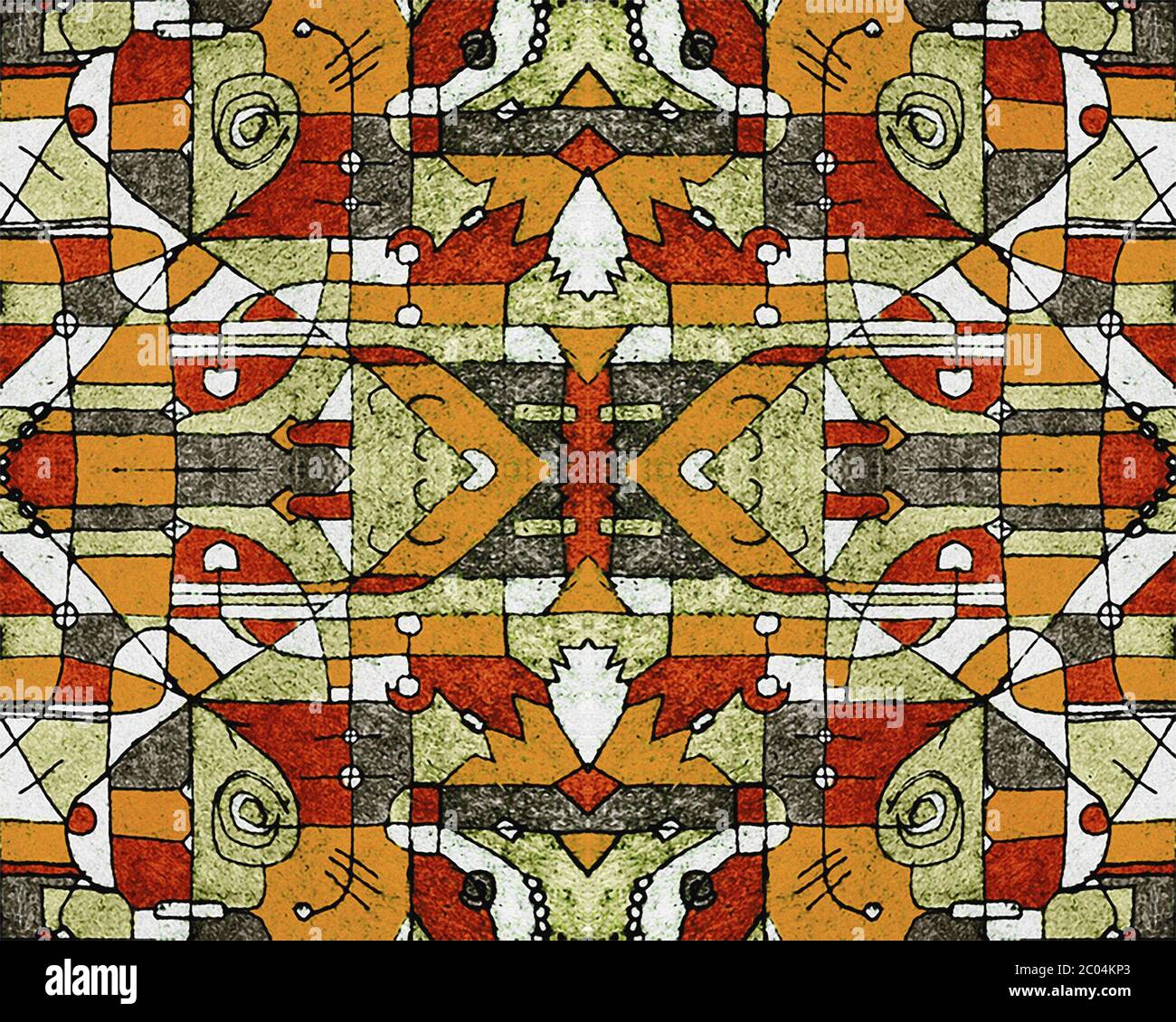 Colorful Tribal Geometric Seamless Pattern Stock Photo