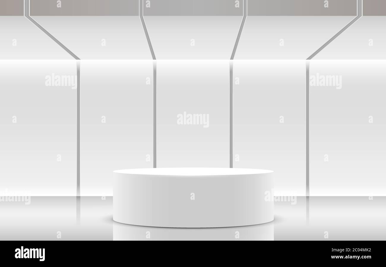 white podium in the white studio room Stock Vector Image & Art - Alamy