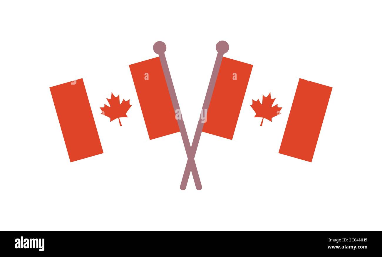 Canadian flags. Official Canada Flag With Original Color. Happy Canada Day poster. Vector