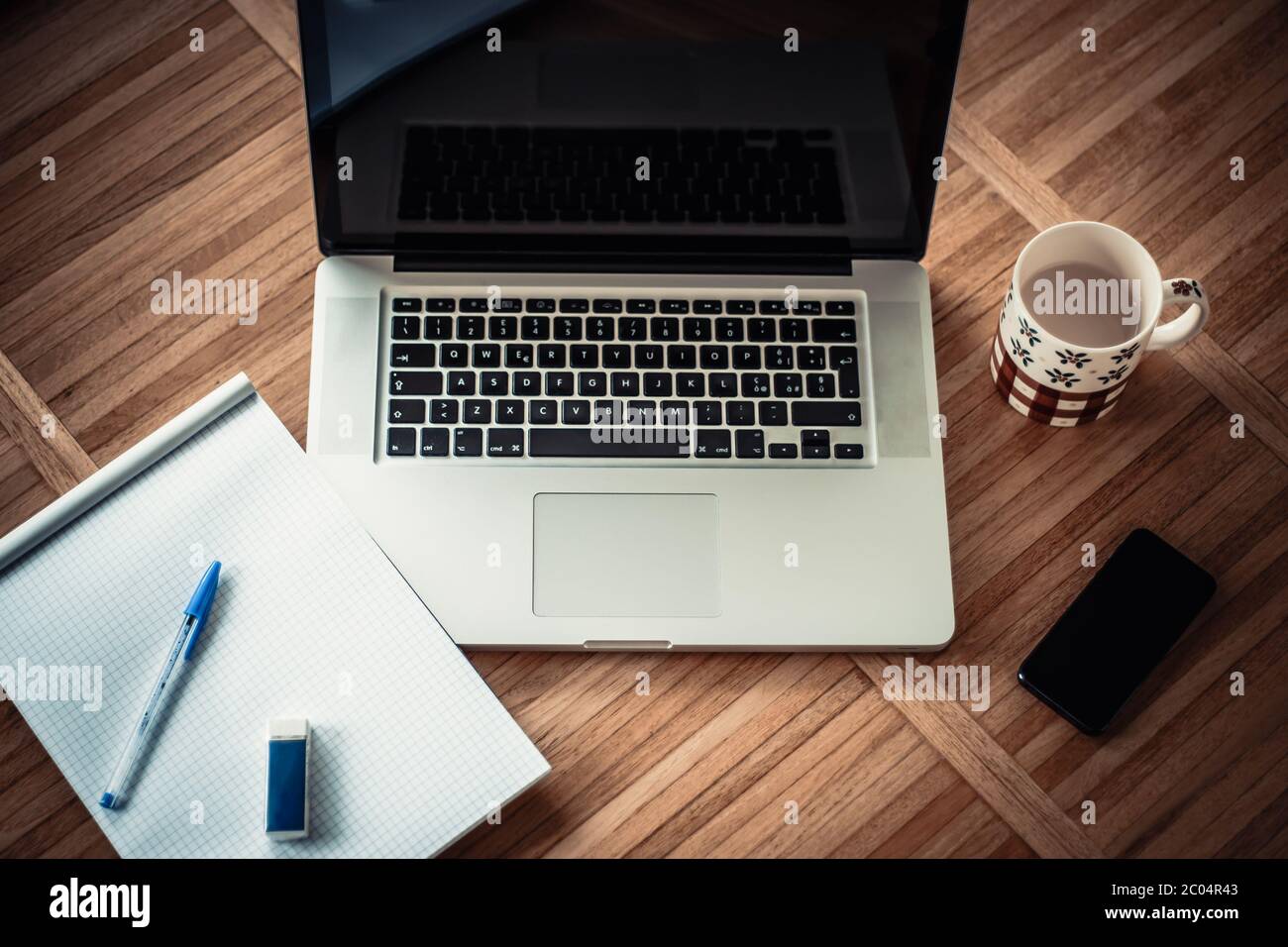 Working Desktop Concept for Smart Working Stock Photo