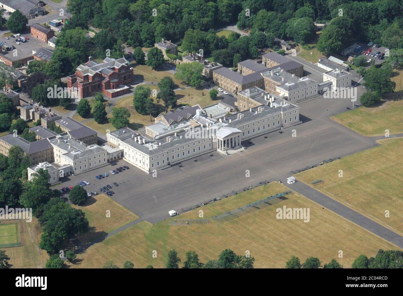 Royal Military Academy Sandhurst. The British Army's initial officer training centre in the United Kingdom. The Academy is located in the Berkshire to Stock Photo