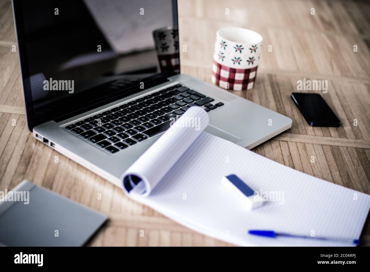 Working Desktop Concept for Smart Working Stock Photo
