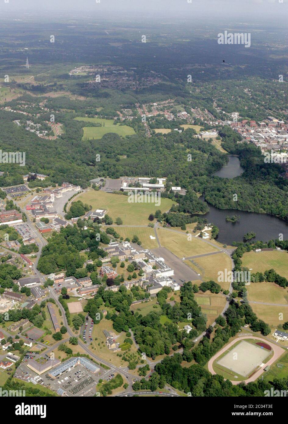 Royal Military Academy Sandhurst. The British Army's initial officer training centre in the United Kingdom. The Academy is located in the Berkshire to Stock Photo