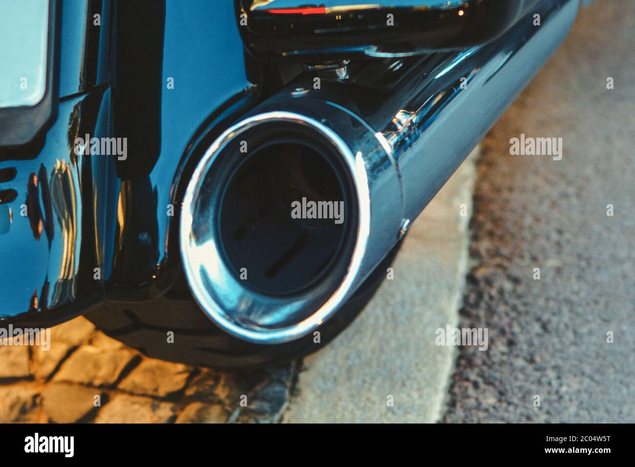 powerful motorcycle muffler ,motorbike exhaust pipes Stock Photo Alamy
