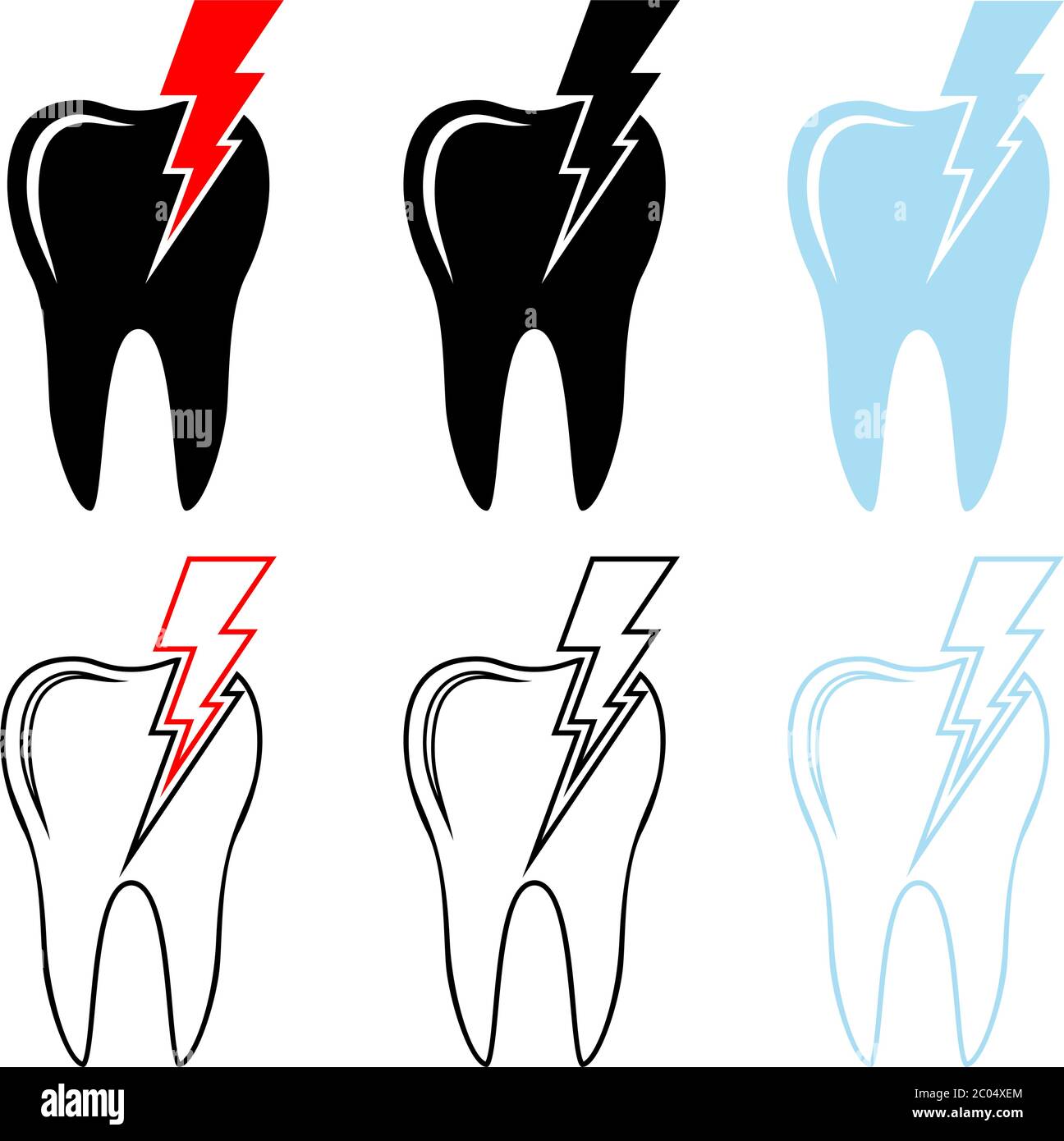 Tooth Icon, Pain in Tooth Vector Illustration Stock Vector