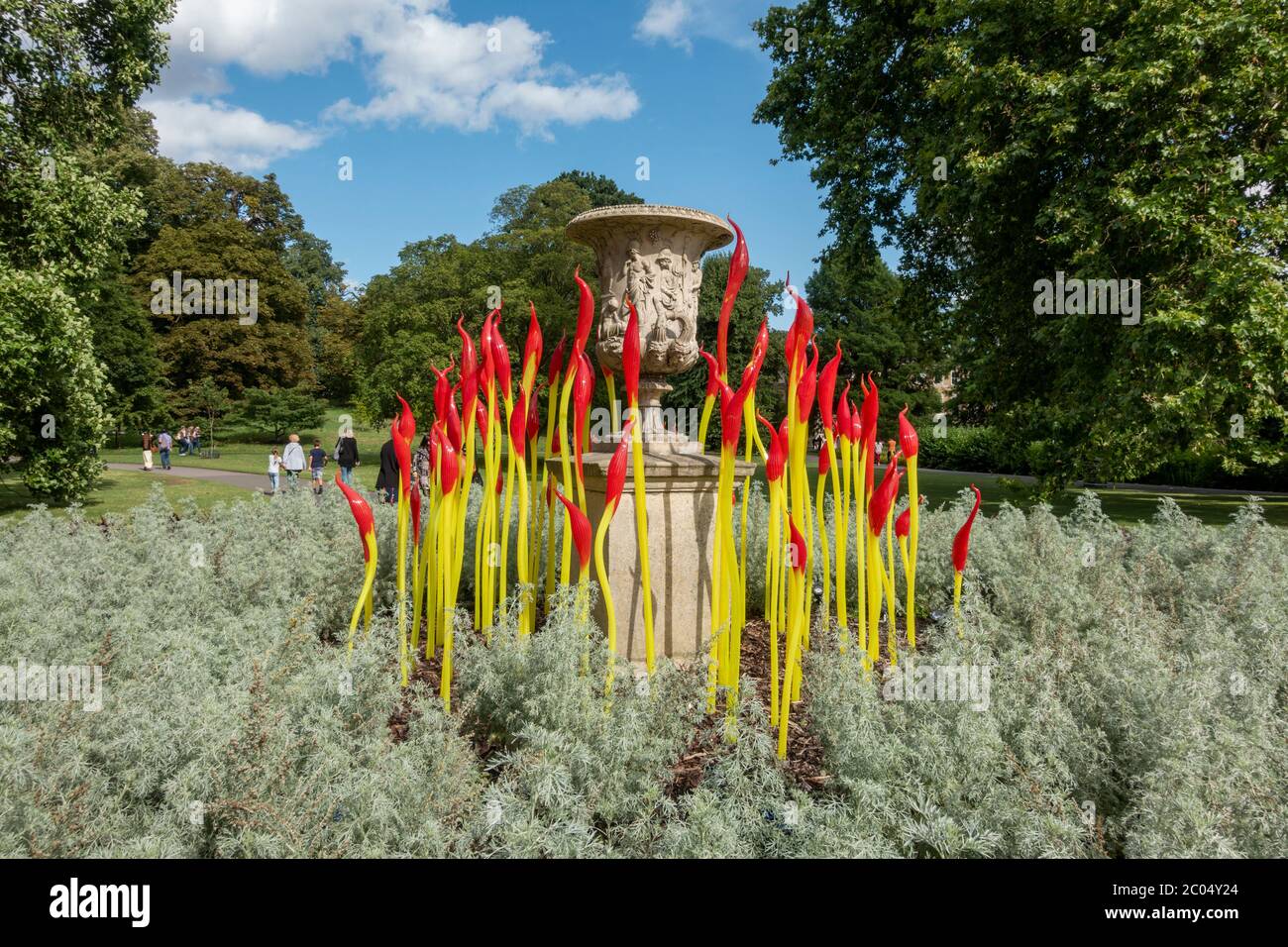 'Paintbrushes', a glass sculpture by Dale Chihuly, Royal Botanic Gardens, Kew, Richmond Upon Thames, England, UK. Stock Photo