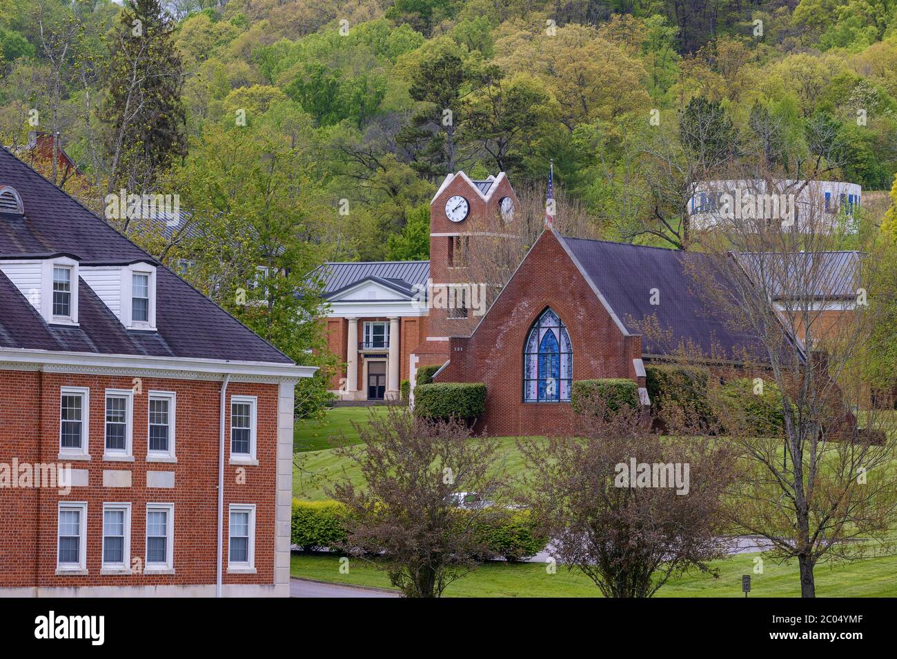 Harrogate, Tennessee, USA April 28, 2020 LMU campus buildings devoid
