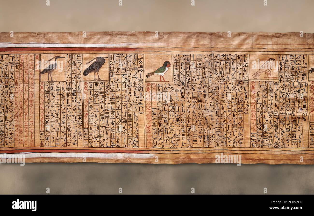 Ancient Egyptian Book of the Dead papyrus - From tomb of Kha, Theban ...