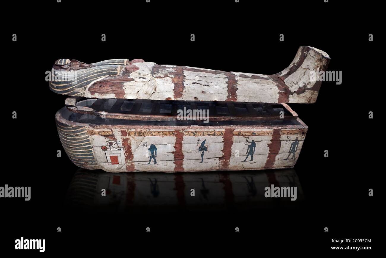Ancient Egyptian wooden sarcophagus the coffin of Puia circa 1800BC