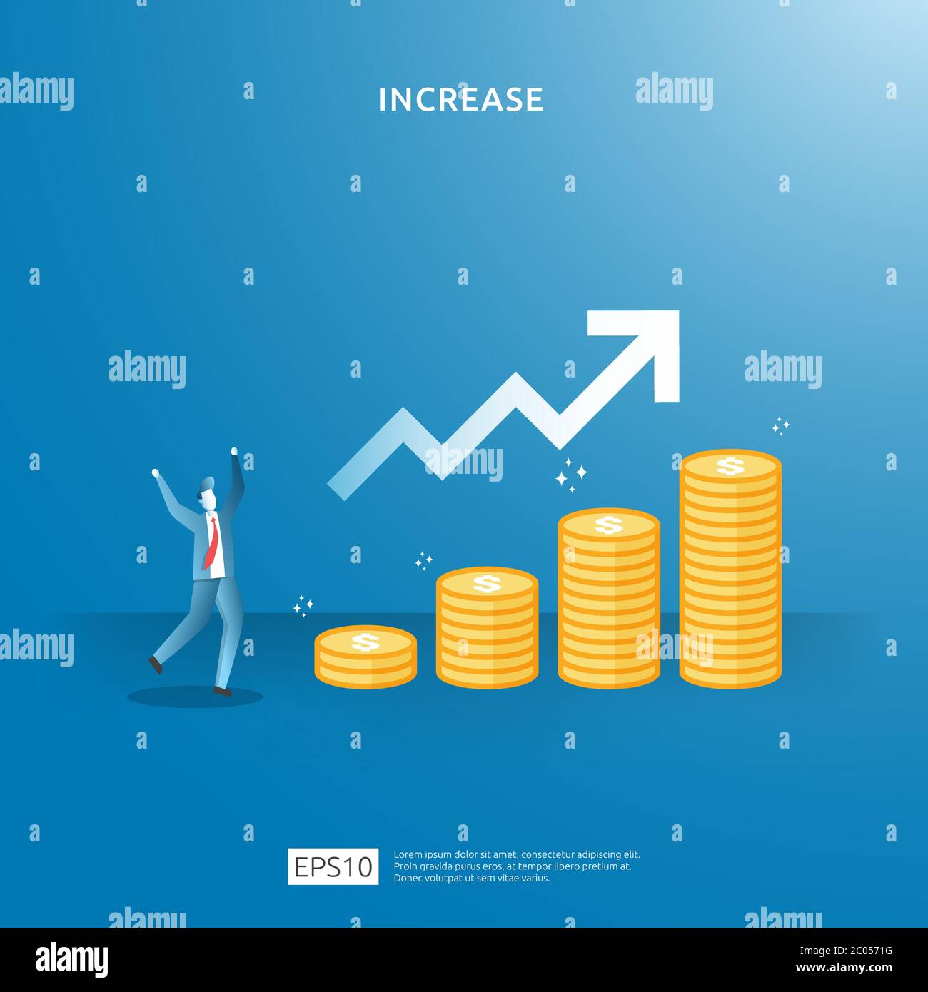 business profit growth, sale grow margin revenue with dollar symbol. salary rate increase
