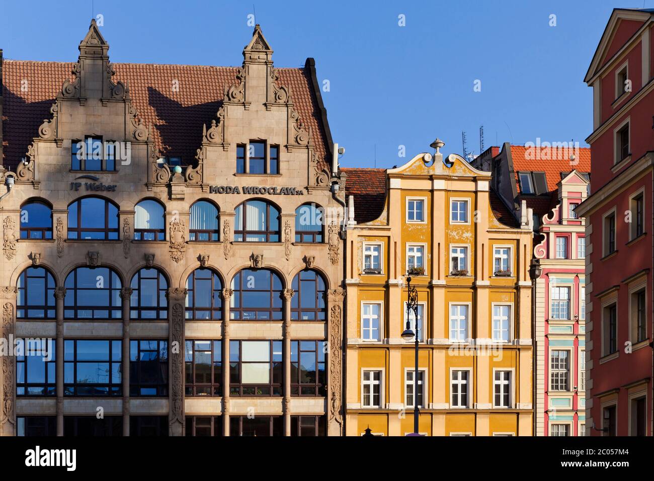 Colourful buildings in Market Square, Wroclaw, Poland Stock Photo