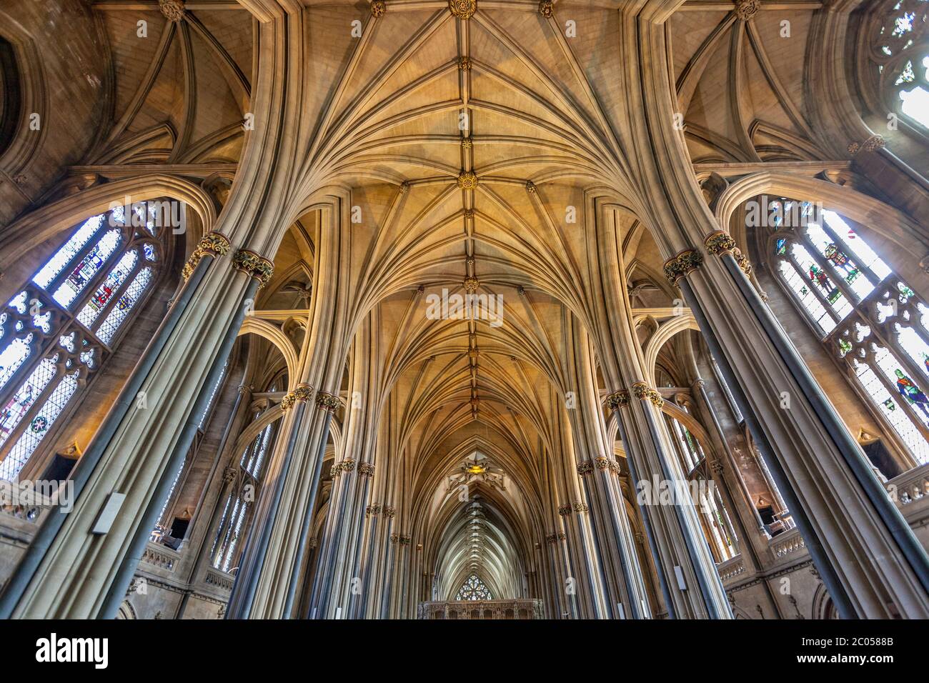 Bristol cathedral stained glass window hires stock photography and