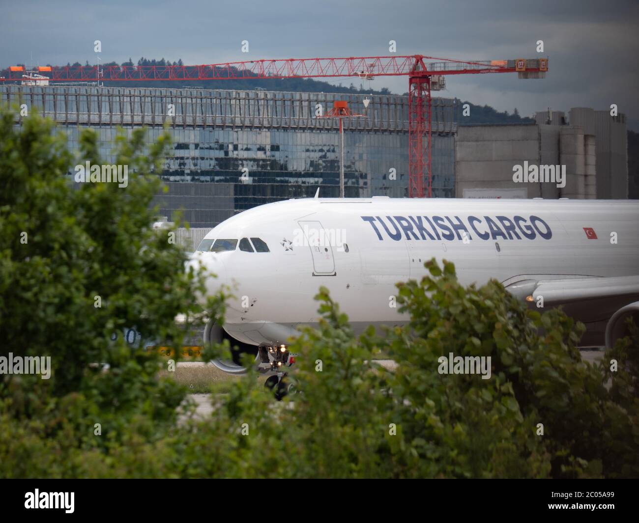 Turkish Cargo Plane Taxiing at ZRH Stock Photo