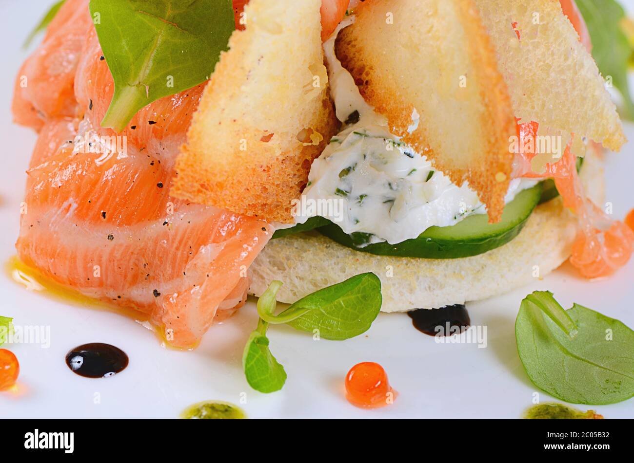 Salmon with cream cheese Stock Photo - Alamy