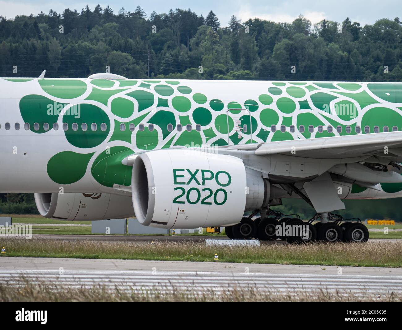 Emirates B777-300ER with the EXPO 2020 Special Livery Stock Photo