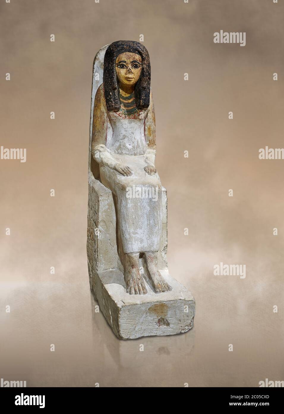 Female ancient Egyptian statue, New Kingdom, 18th Dynasty, (14801390 BC), Thebes Necropolis
