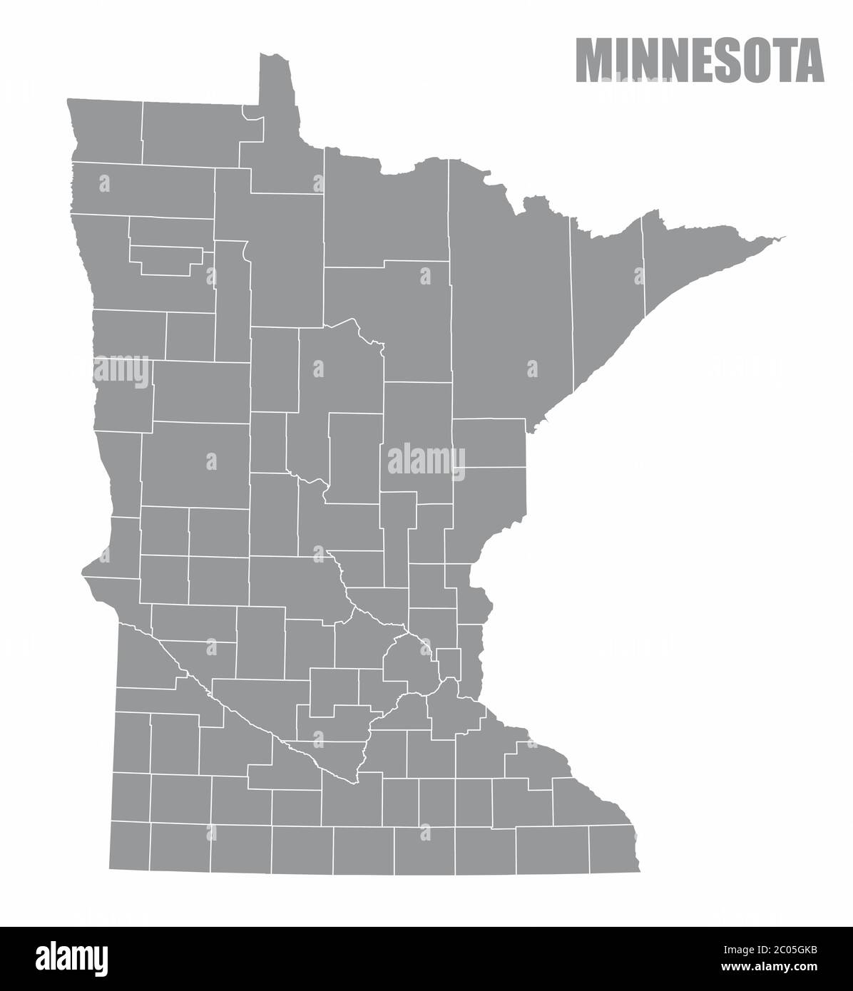 Minnesota County Map Stock Vector