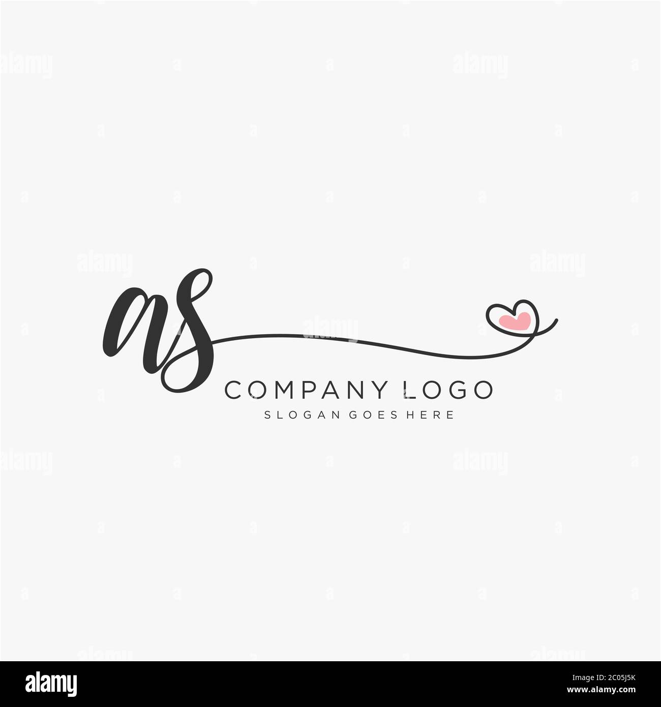 AS Initial handwriting logo design with circle. Beautyful design handwritten logo for fashion, team, wedding, luxury logo. Stock Vector
