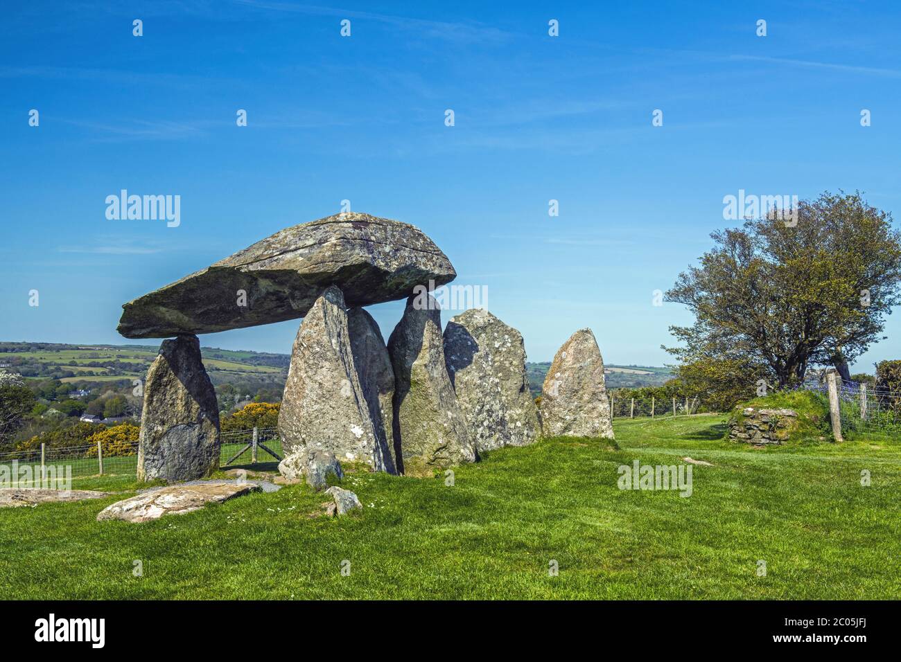 The ancient burial chamber of Pentre Ifan in the Presceli Hills North Pembrokeshire Stock Photo