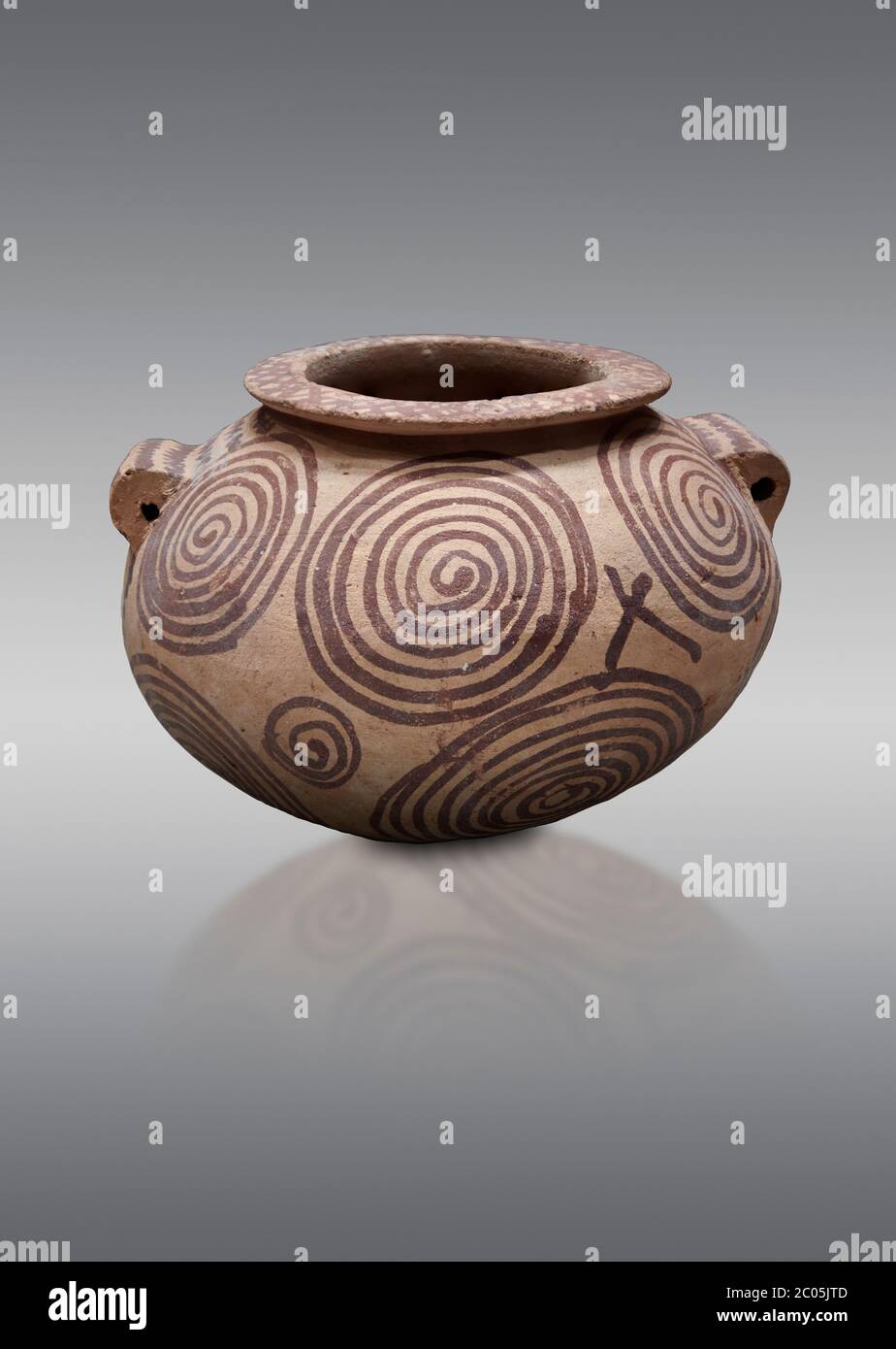 Ancient Egyptian decorated mari ware, class D, baked clay, Predynastic Period, Naqada II Protodynastic Period (3700-300 BC). Egyptian Museum, Turin. G Stock Photo