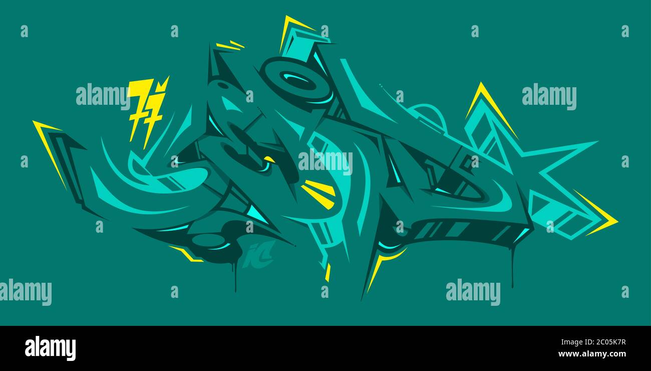 Word Sead Graffiti Style Font Lettering Abstract Vector Illustration Stock Vector