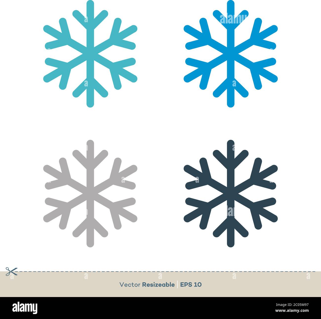 Snowflake Icon Set Vector Logo Template Illustration Design. Vector EPS 10. Stock Vector